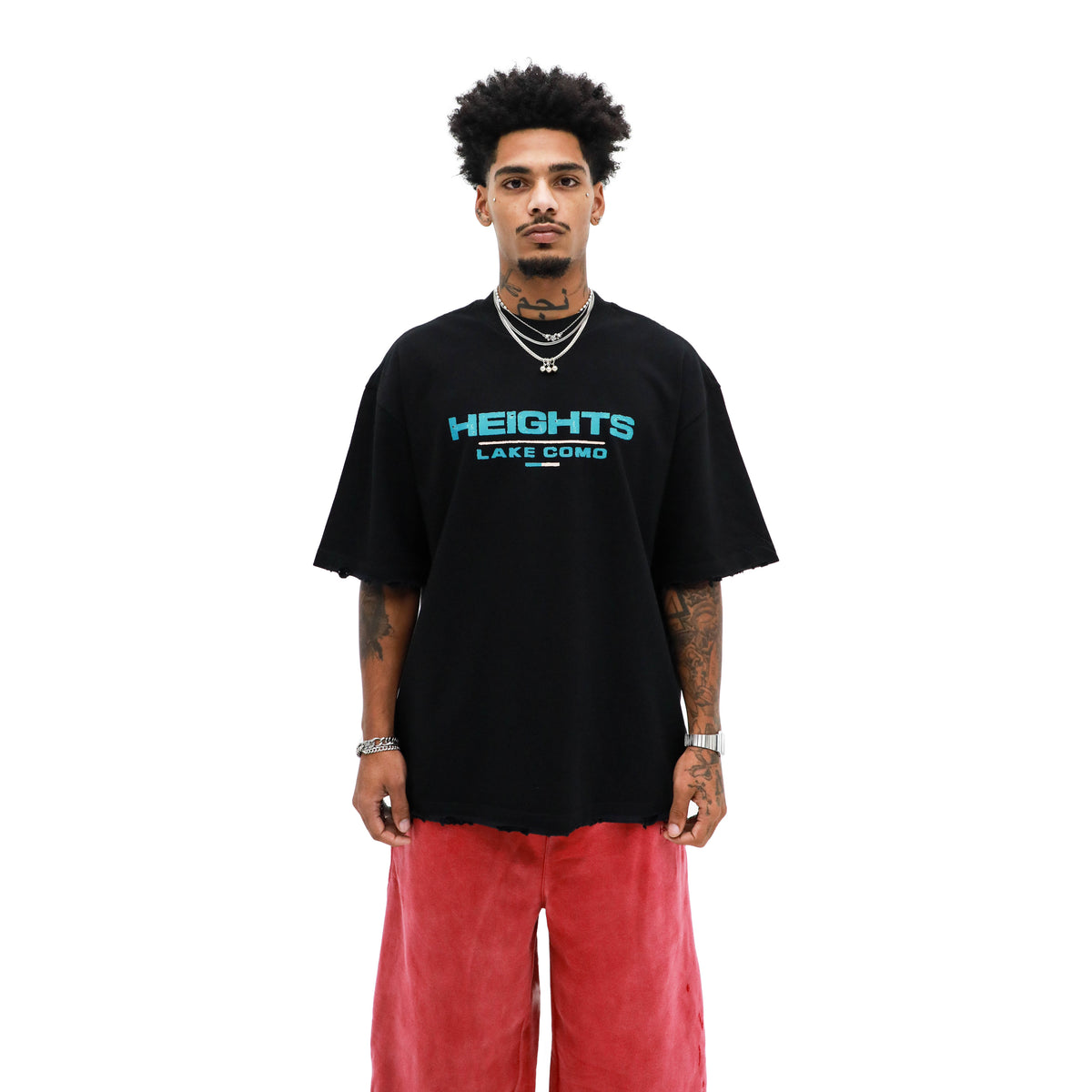 Lake Como Graphic Tee – Black — front view