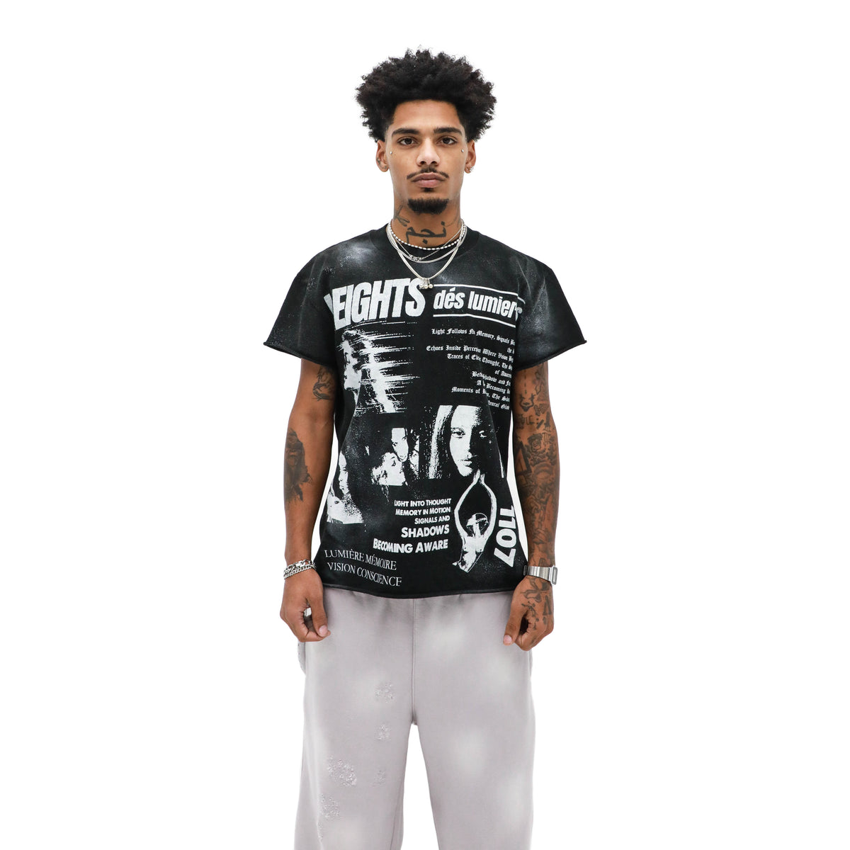 Heights Lumière Graphic Tee – Black — front view