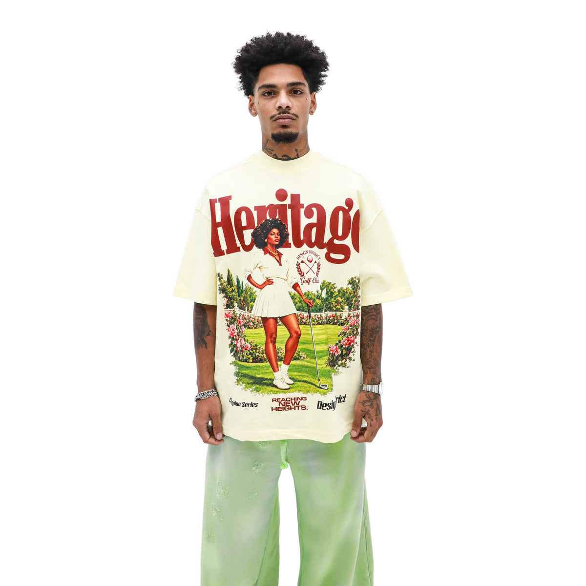 Heritage Graphic Tee – Cream/Red — front view