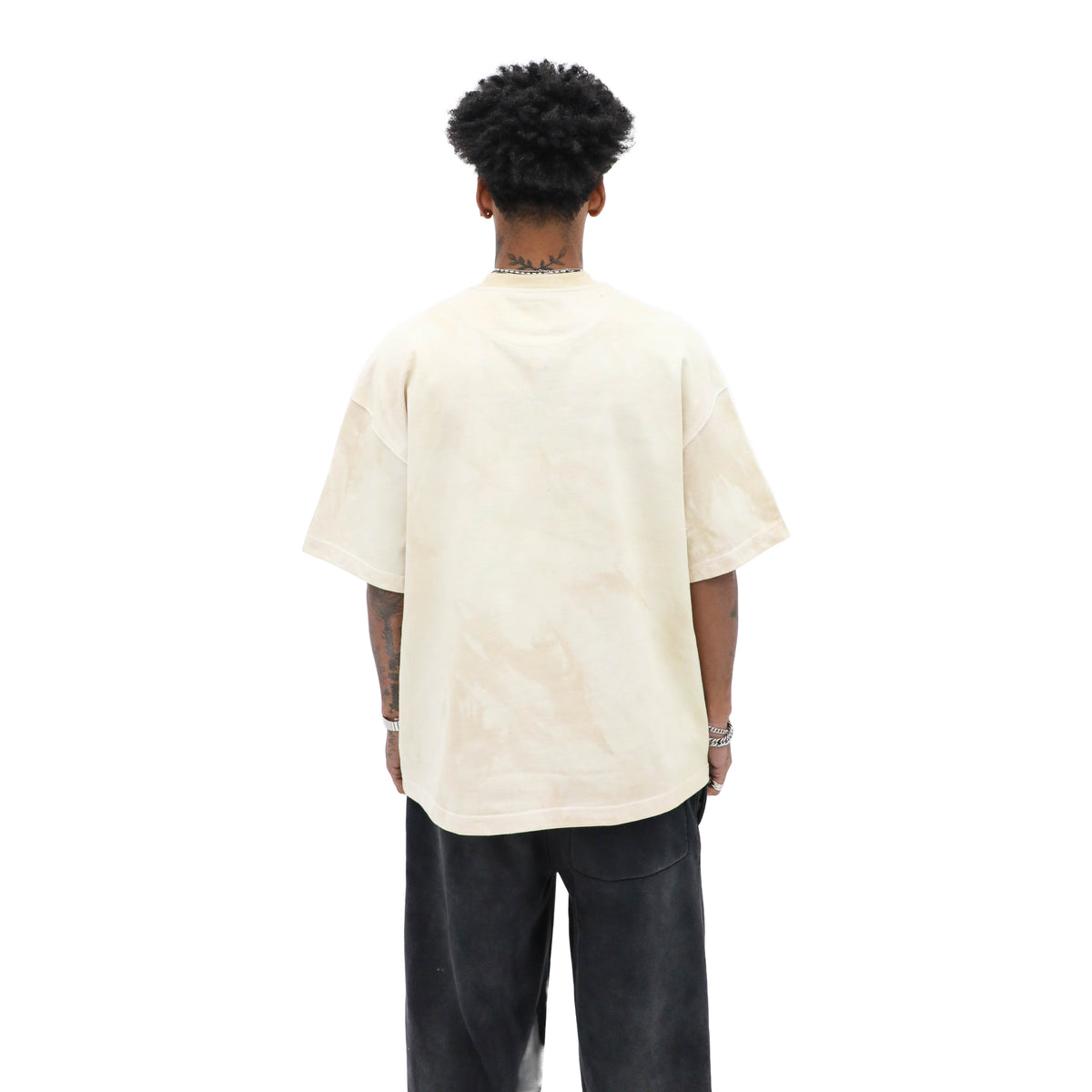 Dirty Graphic Tee – Cream — back view