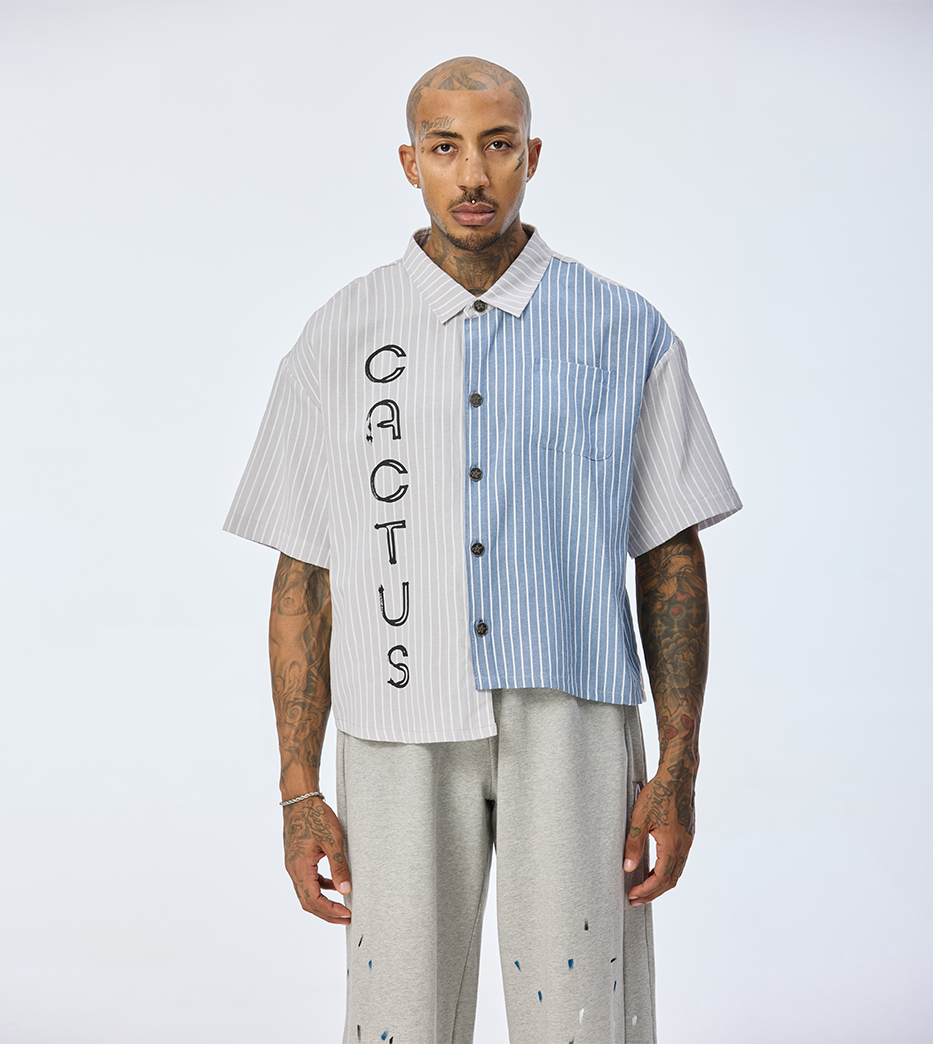 Half & Half Button Up