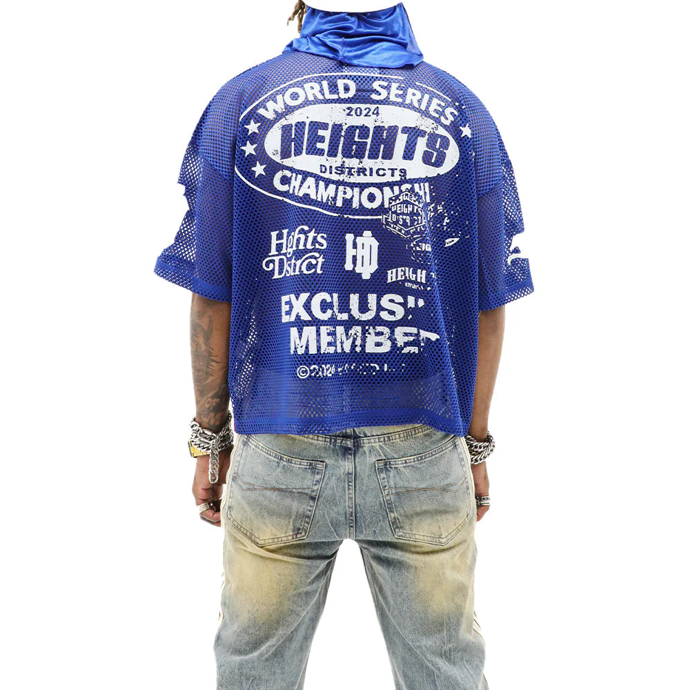 Blue Heights Stadium Jersey, a sporty HeightsDistrict tops with team-inspired design and bold blue color.