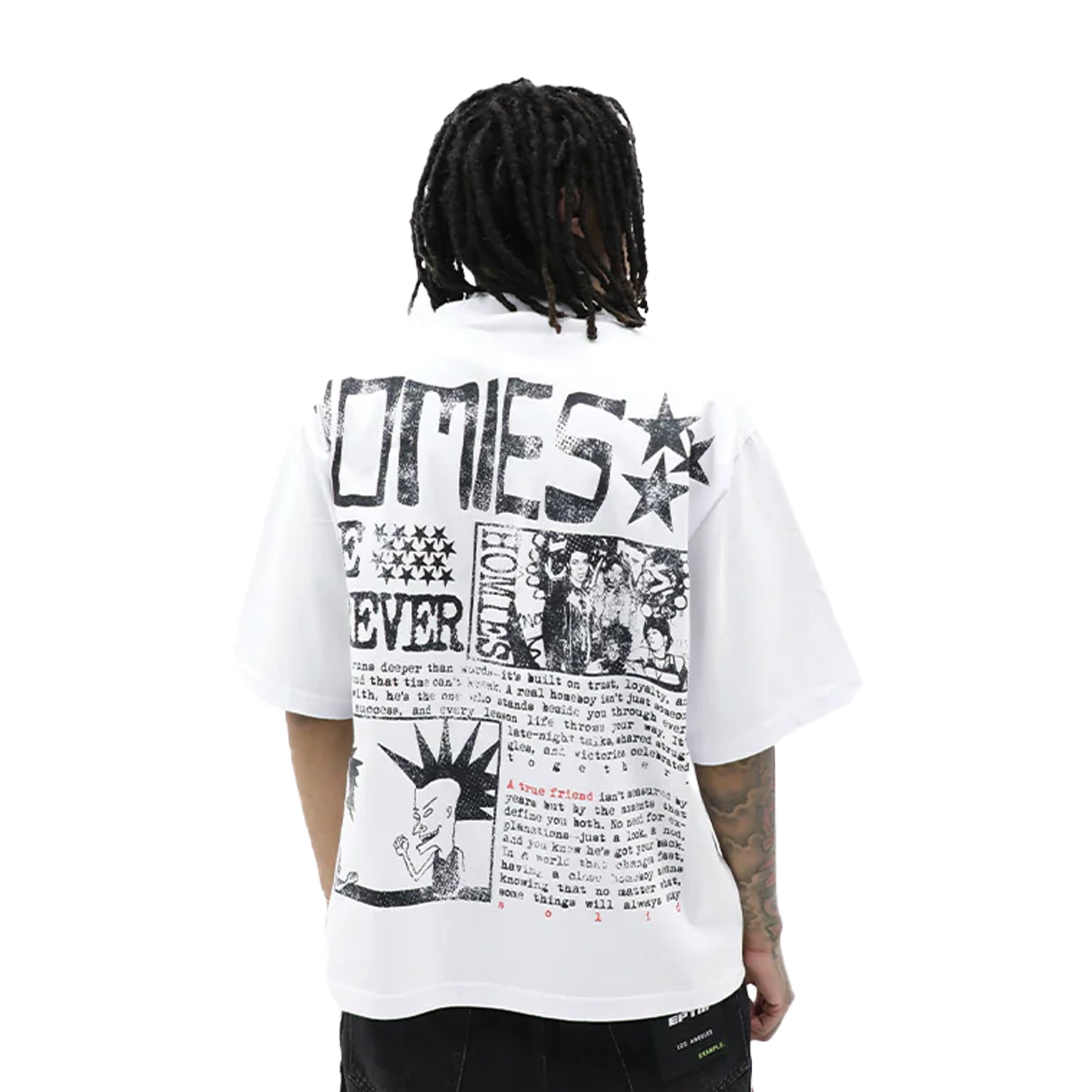 Homies Forever T-shirt by HeightsDistrict featuring a vibrant graphic design on a comfortable cotton shirt.