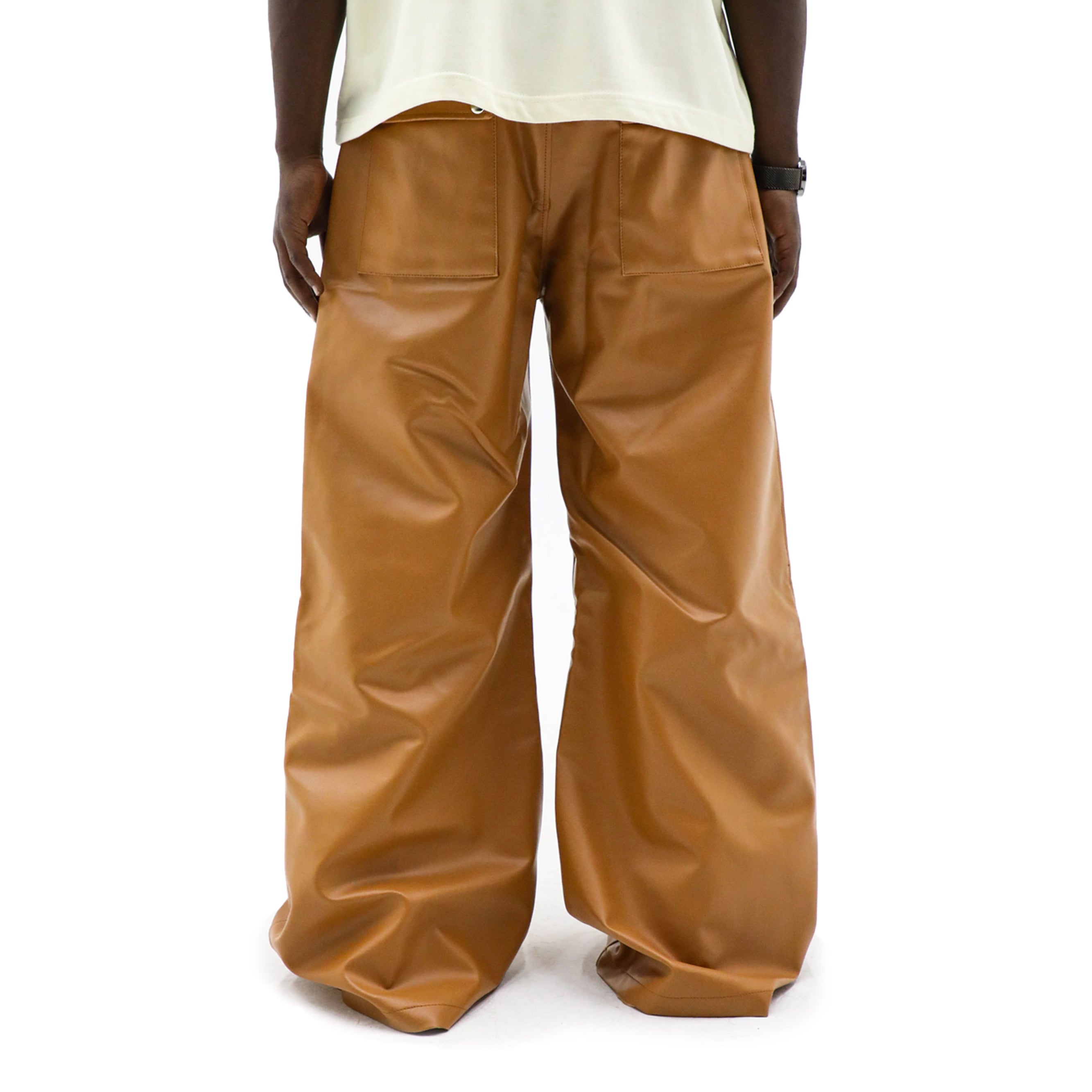 Vegan Leather Brown Pants