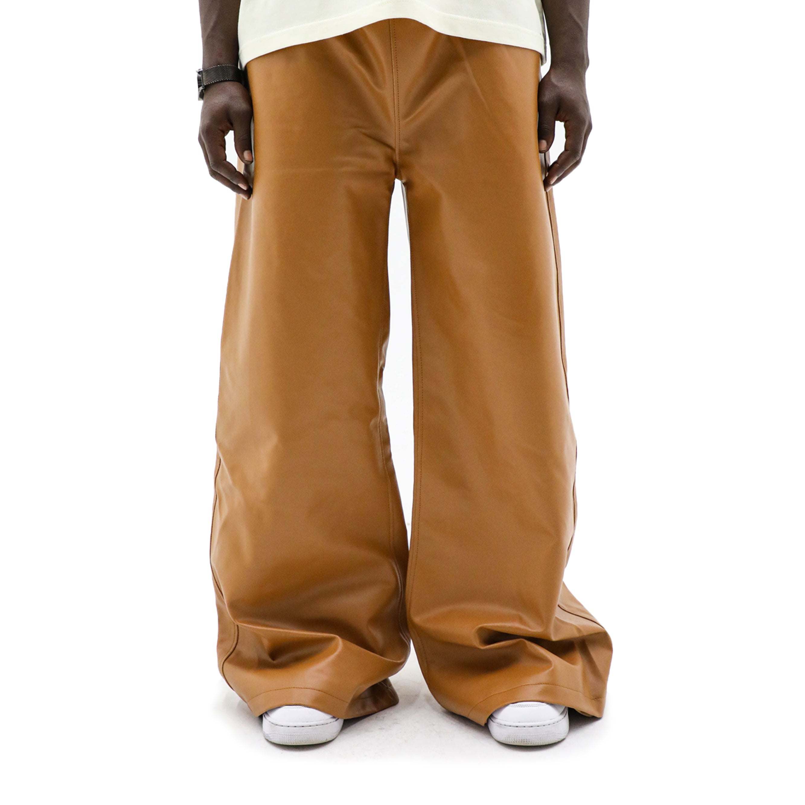 Vegan Leather Brown Pants