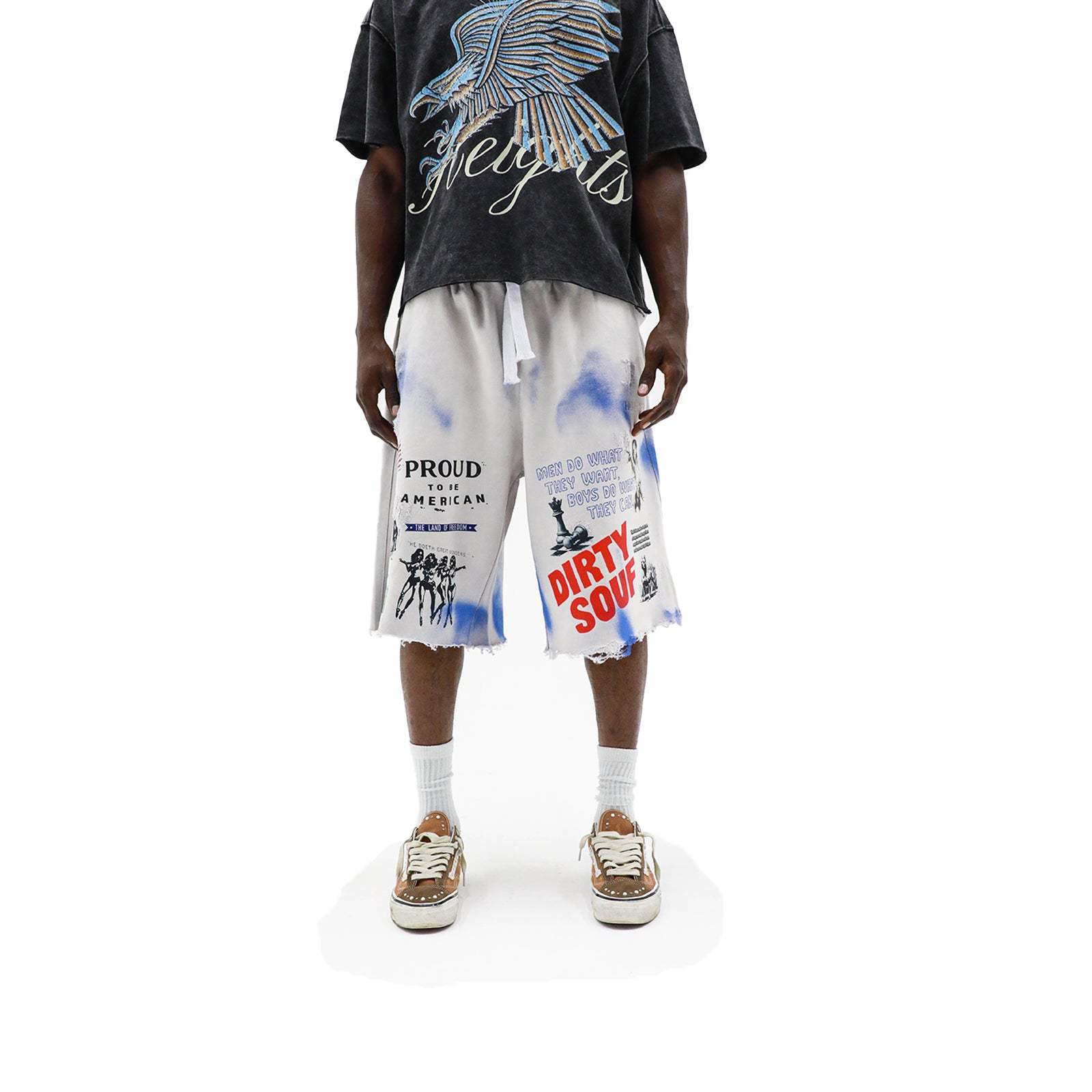 Dirty Souf Sky Wash Shorts