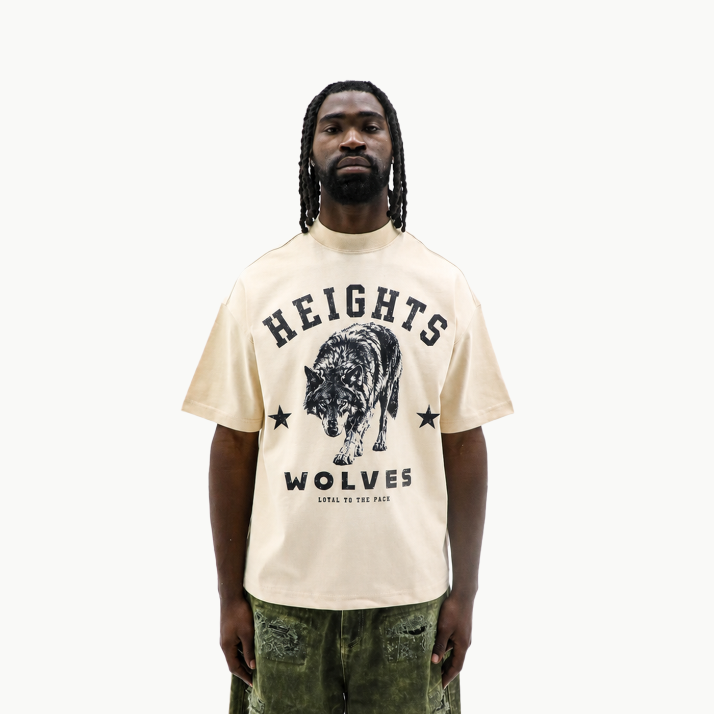 Heights Wolves tan tee