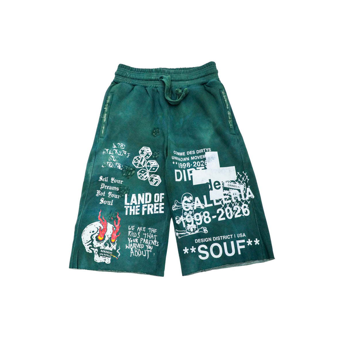Dirty Souf Forest Green Short — front flat lay