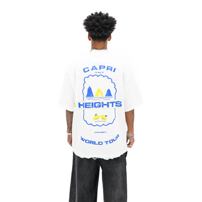 Capri Graphic Tee – White — back view