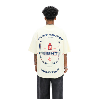 Saint Tropez Graphic Tee – Cream — back view