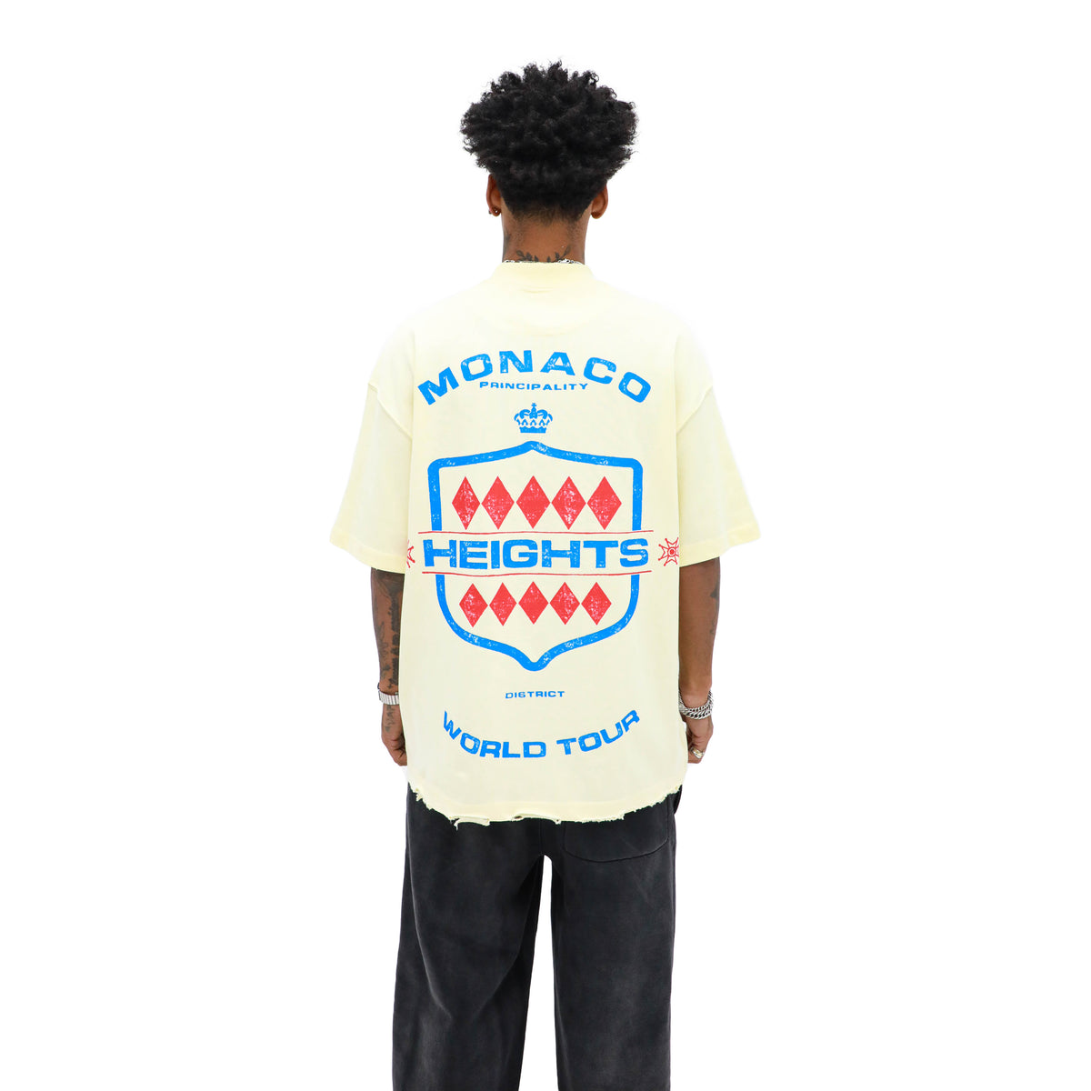Monaco Graphic Tee – Cream — back view