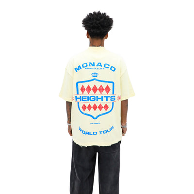 Monaco Graphic Tee – Cream — back view