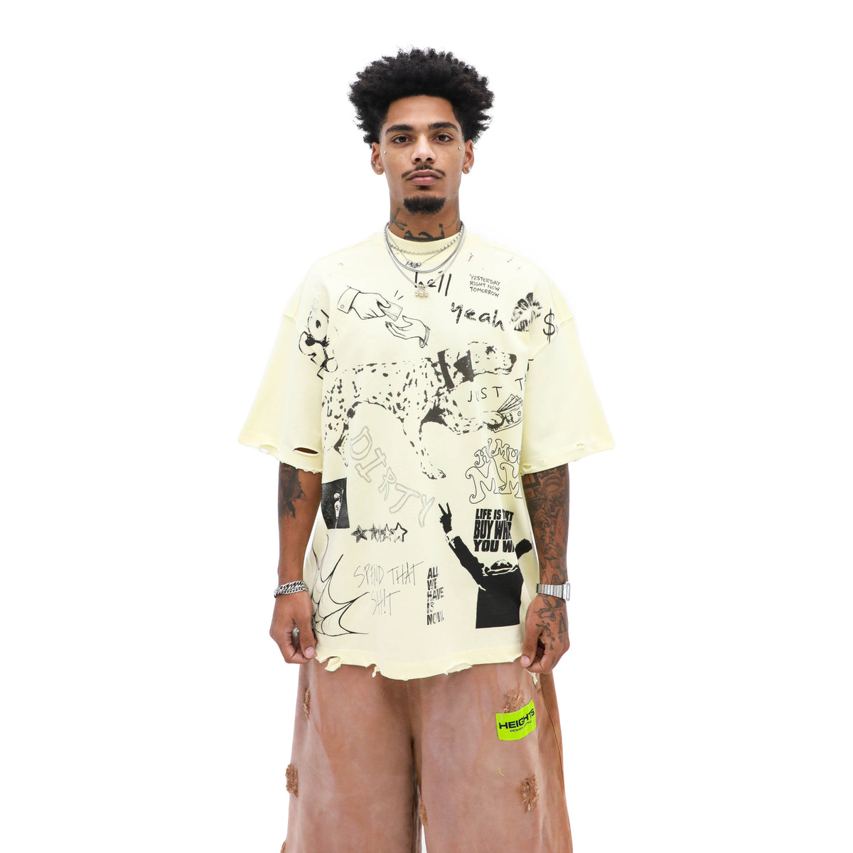 Dirty Soul Graphic Tee – Cream — front view