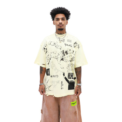 Dirty Soul Graphic Tee – Cream — front view
