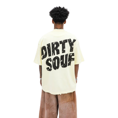 Dirty Soul Graphic Tee – Cream — back view