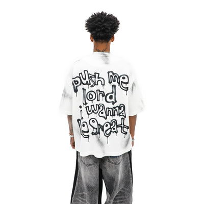 Saint Heights Graphic Tee – White/Black — back view