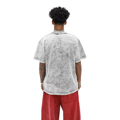 Public Relations Poison Graphic Tee – Washed Gray — back view