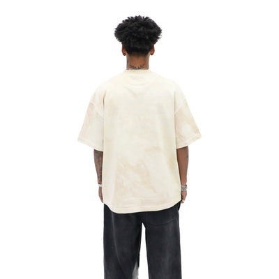Dirty Graphic Tee – Cream — back view