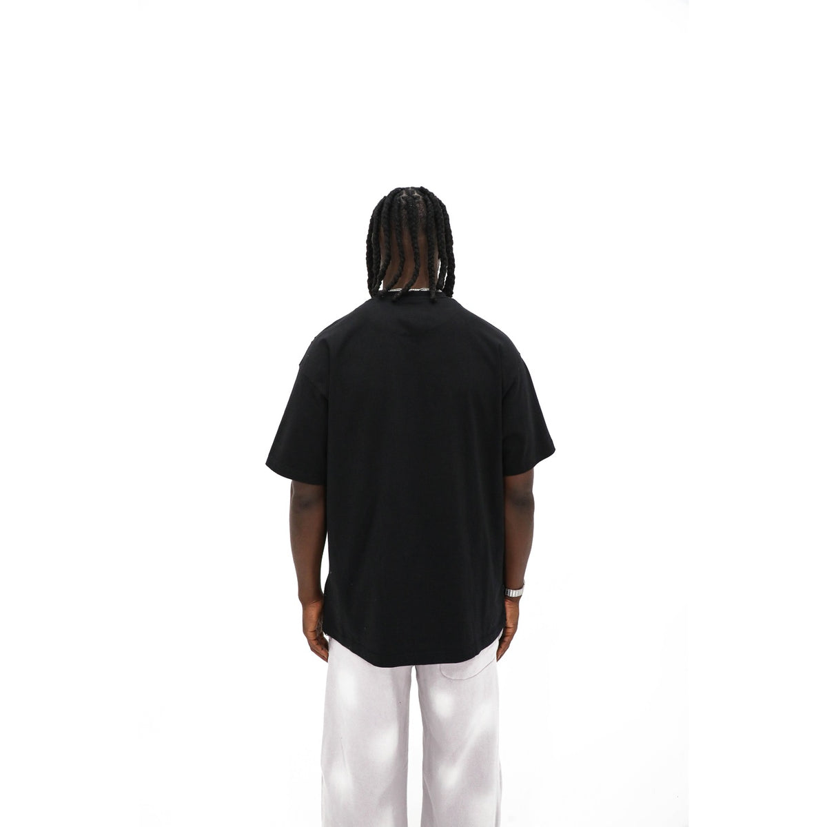 Inherited Life Transfer tee, back — clean black, no print