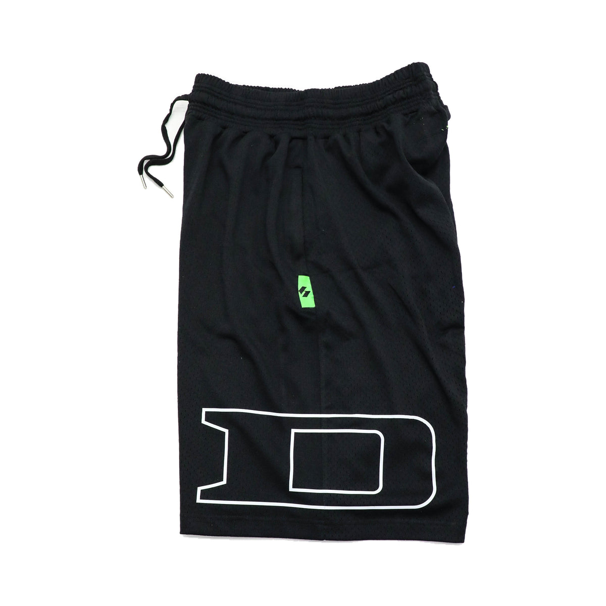 Heights Outline Logo Shorts — alternate flat lay on a white background.