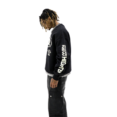 HeightsDistrict Classic HD crewneck sweatshirt in a neutral color, featuring a comfortable fit and minimalist design.