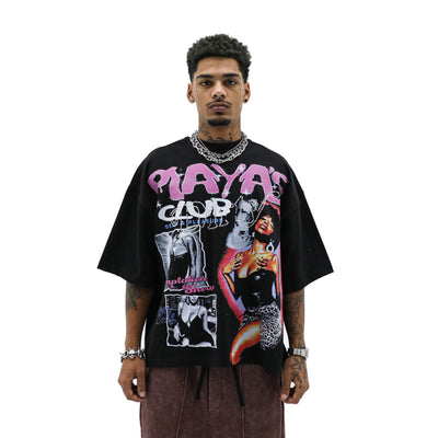 Black Dirty Souf Temptation Show T-shirt with graphic print on front, casual fit, and short sleeves.