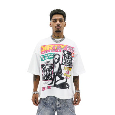 Black Midnight Club T-shirt by Dirty Souf displayed flat, showing front design and soft cotton fabric for casual wear.