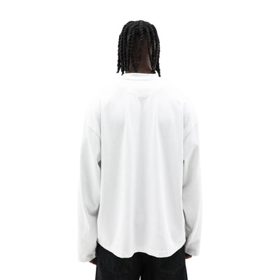 HeightsDistrict Heights Academy T-shirt in black with white logo, casual crewneck style, front view showing design detail.