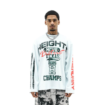 HeightsDistrict Heights Legendary T-Shirt in black with graphic design, casual fit, made from soft cotton fabric.