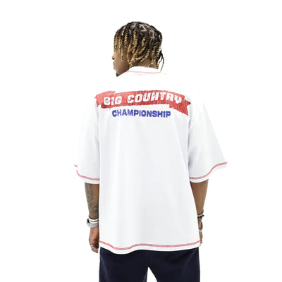 HeightsDistrict Big Country Championship T-shirt featuring bold graphic and comfortable fabric, perfect for casual wear.