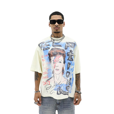 HeightsDistrict "Anyone Can Be a Hero" T-shirt featuring bold printed design on a comfortable cotton fabric.