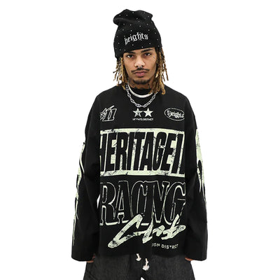 Heritage Race Club T-shirt by Heritage Classics featuring a casual fit with race-themed graphic on soft fabric.