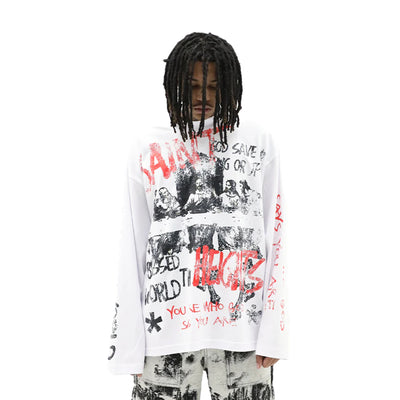 HeightsDistrict "Who God Says You Are" T-shirt featuring inspirational text in white on a black fabric background.