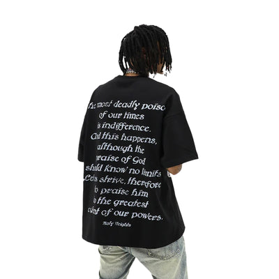 HeightsDistrict Made For Pain 2.0 T-Shirt featuring bold graphic design on a black cotton shirt.
