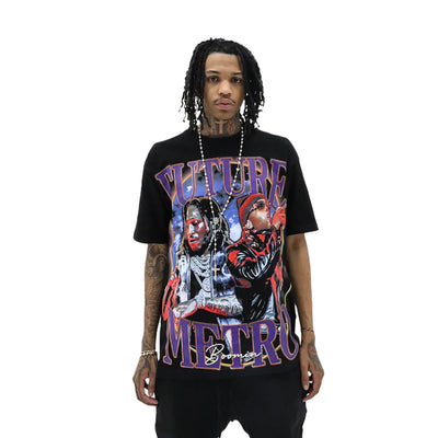 Black "We Still Don't Trust You" Public Relations T-shirt with bold white text on front, casual fit, and soft cotton fabric.