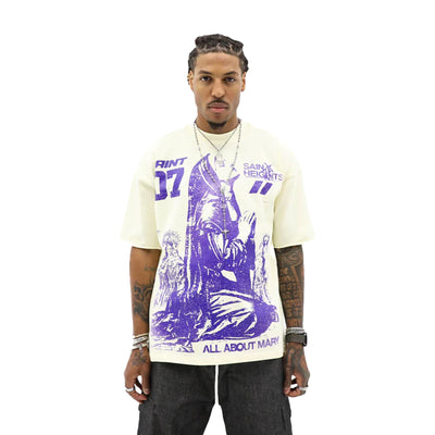 All About Mary T-shirt by HeightsDistrict featuring a stylish design on a casual cotton shirt.