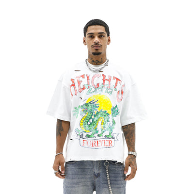Dragon-themed T-shirt from HeightsDistrict featuring vibrant artwork from the Dragons Forever design.