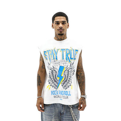 Aimer Vivre Stay True World Tour T-shirt featuring a graphic design on a black cotton fabric.
