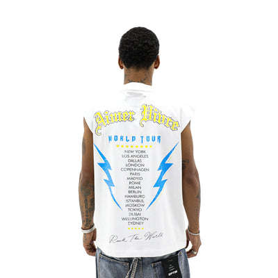 Aimer Vivre Stay True World Tour T-shirt featuring a bold graphic design on a black cotton fabric.