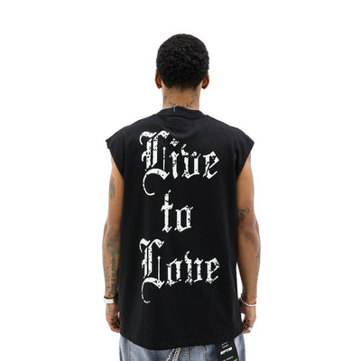 A white Aimer Vivre Angel & Palms T-shirt with a colorful angel and palm tree graphic on the front.