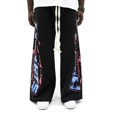 Heights Sports Division pants in black with logo detail, made by HeightsDistrict, shown on a model.