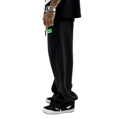 HeightsDistrict Essential Fleece Flares pants in cozy fleece fabric, featuring a flared leg design and stylish fit.