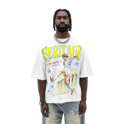 Heritage Classics Champions League T-shirt displayed flat with the logo and team graphics on the front.