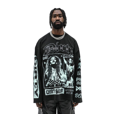 Black "We Shine" T-shirt by Dirty Souf from After Dark collection, featuring bold white text on the front.