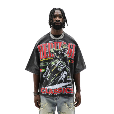 Heritage Classics Motorcross Classic T-Shirt featuring vintage motocross graphics on a comfortable cotton fabric.