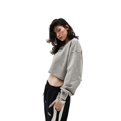 HeightsDistrict Heights Terry Sweater, a cozy knit top in neutral tones with a relaxed fit and ribbed cuffs.