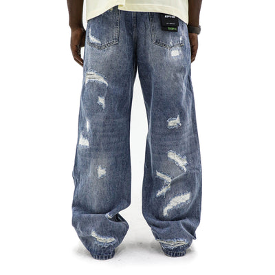 EPTM Five Boros jeans in dark wash, classic five-pocket style, shown on a model with a slim fit and modern design.