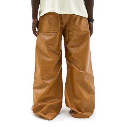 Vegan Leather Brown Pants