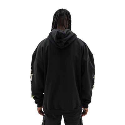 Mother Mary hoodie from HeightsDistrict featuring a detailed religious graphic on the front, soft fabric and comfortable fit.