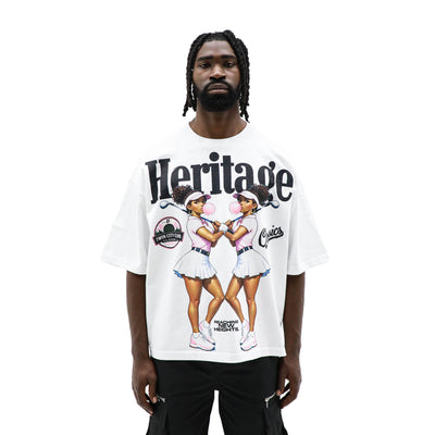Heritage Classics Twin City Club Classic T-shirt in white, front view showcasing the simple crew neck and logo detail.